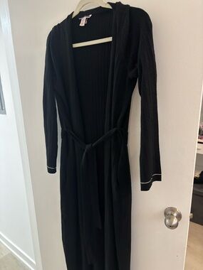 Victoria's Secret Black Ribbed Open-Front Cardigan